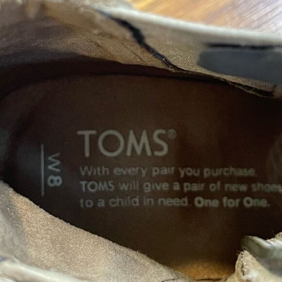 Toms Majorca Peep Toe Sandal Desert Taupe Perforated Suede Boot Stacked Heel 8 - Picture 9 of 10